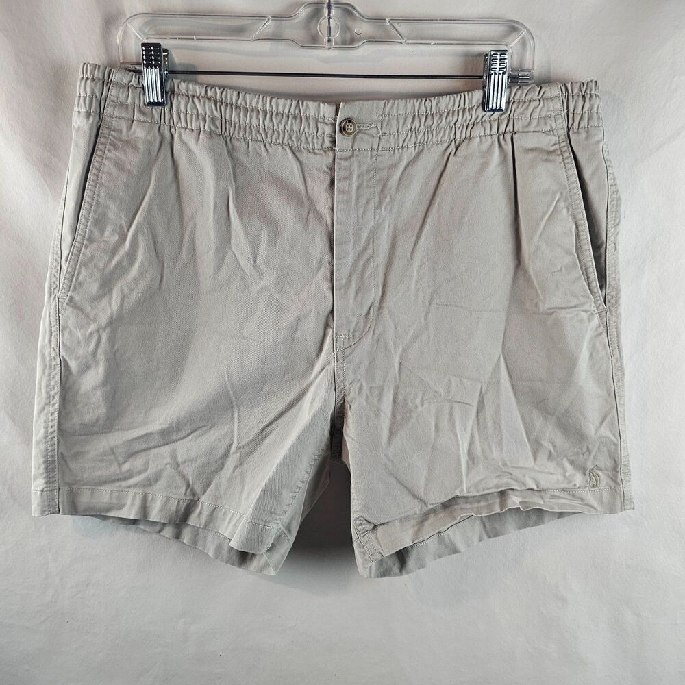 Polo Ralph Lauren Shorts Mens XL Beige Stretch Classic Fit Drawstring Casual